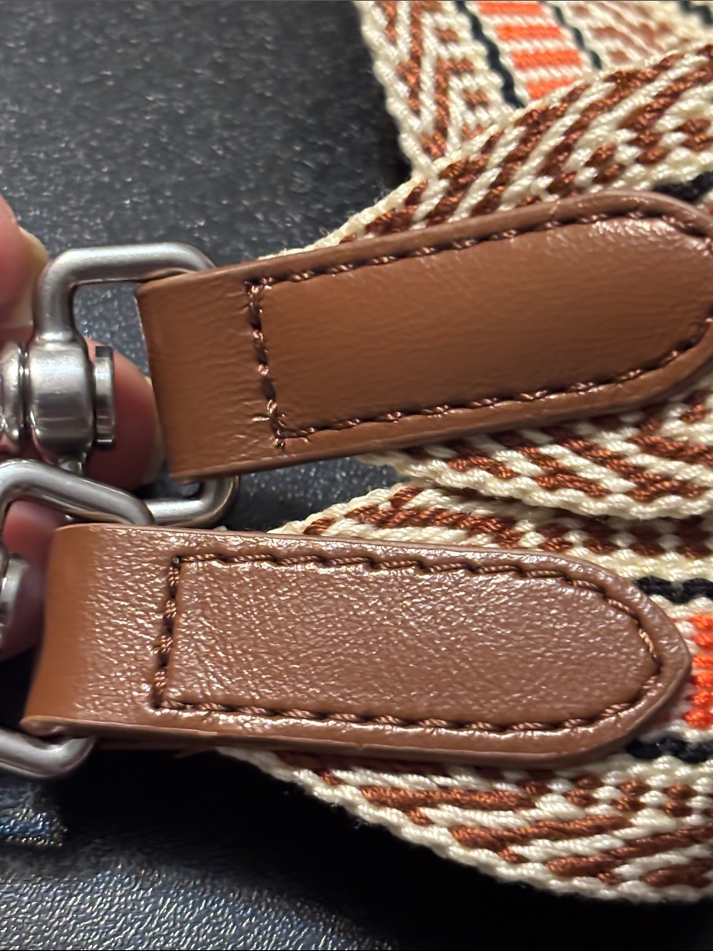 Purse Bag Strap Accessory Orange and Brown Replacement Belt Strap - Picture 7 of 17